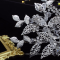 New Arrival  Sliver Leaf Bridal Headpiece Crystal Jewelry Wedding Hair Clip Hair Accessories